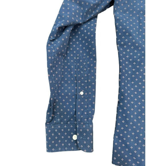 Abercrombie & Fitch Blue White Polka Dot Long Sleeve Button Down Shirt Size XL - Picture 3 of 6